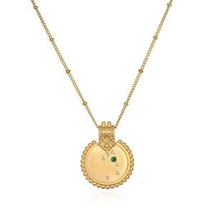 NEW SATYA JEWELRY women's mandala zodiac taurus emerald necklace in gold